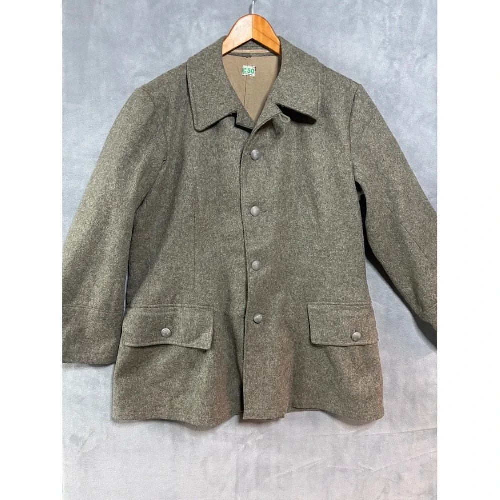 1940s Vintage Post WW2 Swedish Army C50 Military Wool Field Jacket Mens M\L